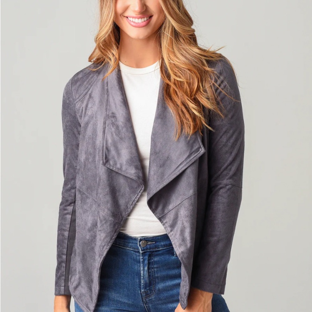 BB Dakota Women's Gray Suede Jacket
